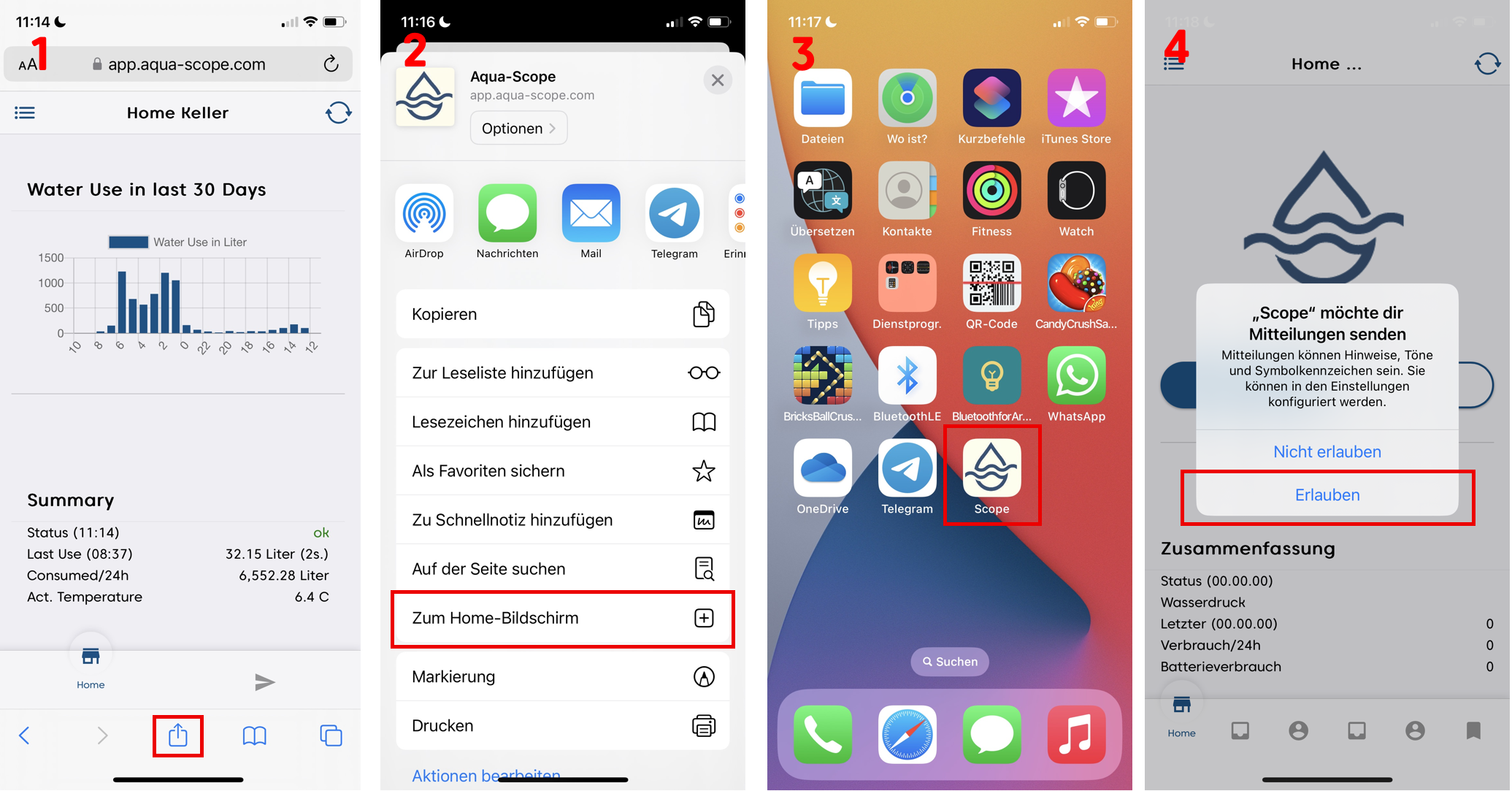 PWA-Installation auf iPhone